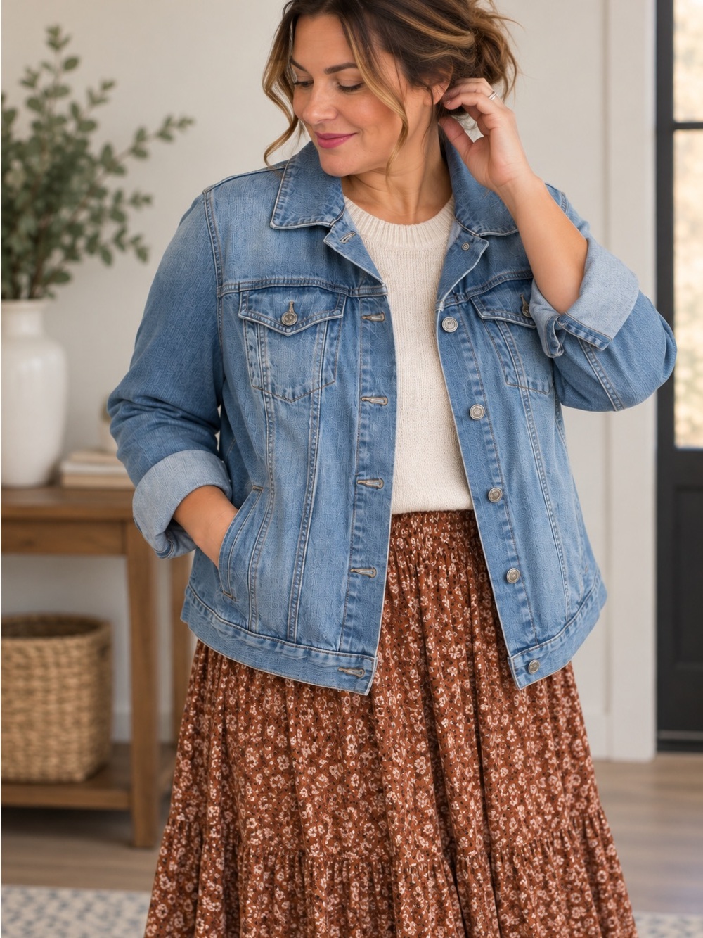 LOFT Plus Size 16 Denim Jean Jacket Medium Wash Discontinued